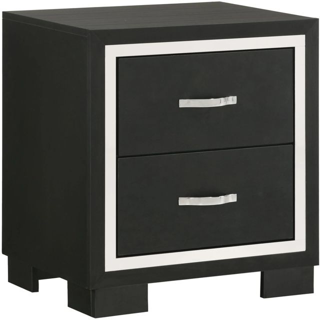 Crown Mark Gennro Black Nightstand-0