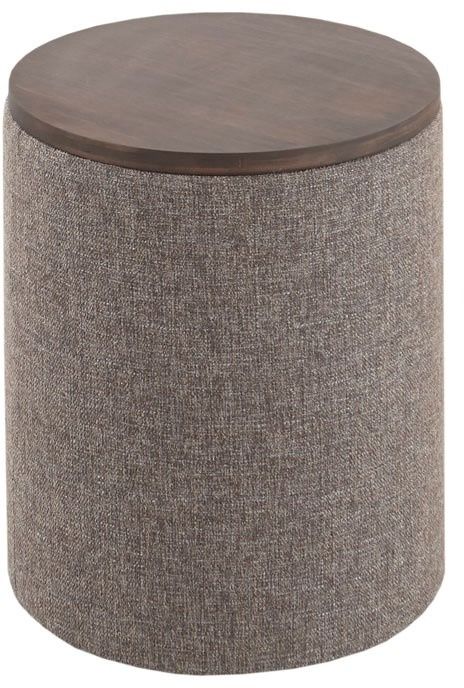 Olliix by INK+IVY Marta Grey Storage Round Ottoman-0