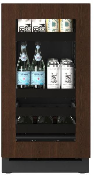U-Line® Seamless Collection 18" 3.5 Cu. Ft. Panel Ready Beverage Center with Glass Door-3