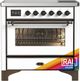 Ilve® Majestic III 36" Custom Pro Style Induction Range with Triple Glass Door and Burnished Trim-0