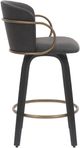 Inspire™ Lawson 2-Piece Ivory/Brown/Aged Gold 26" Swivel Counter Stool -2