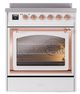 Ilve® Nostalgie II Noblesse 30'' White Pro Style Induction Range with Copper Trim-1