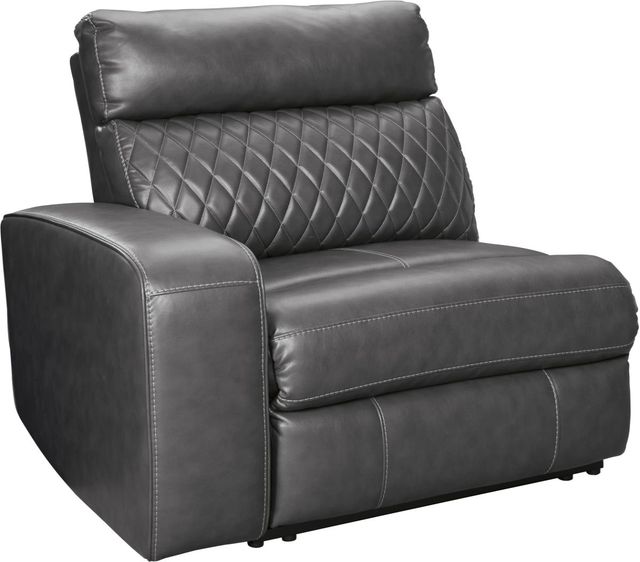 Signature Design by Ashley® Samperstone 2-Piece Gray Power Reclining Sectional Loveseat-1