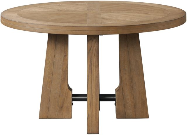 Intercon Landmark Weathered Oak Round Dining Table-2