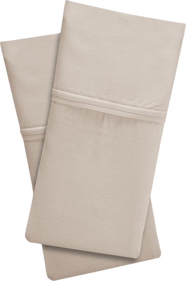 BEDGEAR® Hyper-Linen™ 2-Piece Medium Beige Queen Pillow Case Set-0