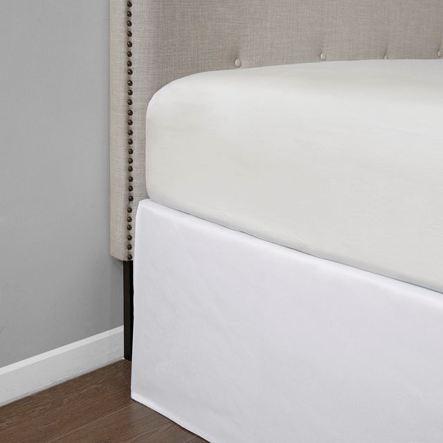 Olliix by Madison Park White Simple Fit Wrap Around Adjustable Bed Skirt-4