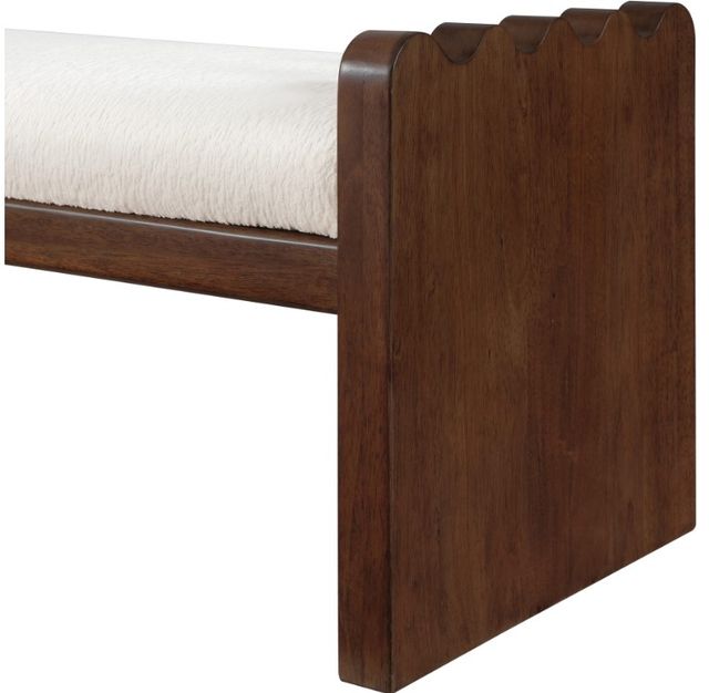 Meridian Furniture Sonia Cream/Walnut Bench-3