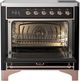 Ilve® Majestic III 36" Glossy Black Pro Style Induction Range with Triple Glass Door and Copper Trim-1