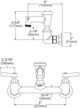 Elkay Polished Chrome 8" Centerset Wall Mount Faucet with 3" Bucket Hook Spout and 2" Lever Handles-1