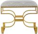 A & B Home Gold/Gray Upholstered Bench -1