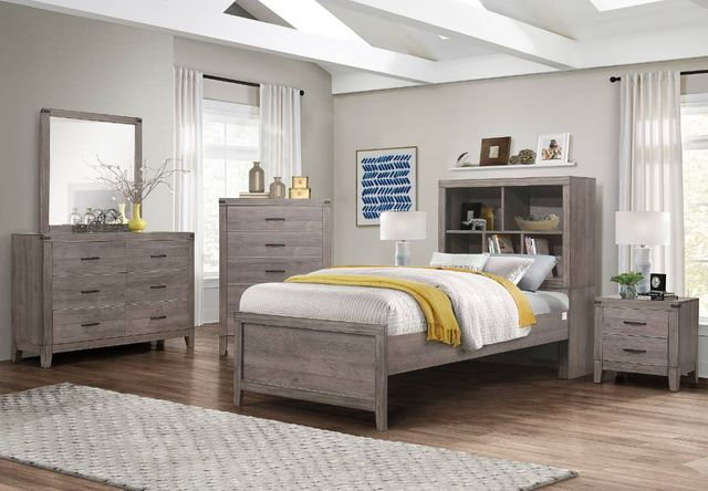 Homelegance® Woodrow Gray Youth Twin Platform Bookcase Bed-1