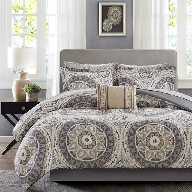 Olliix by Madison Park Essentials Taupe California King Serenity Complete Comforter and Cotton Sheet Set-0