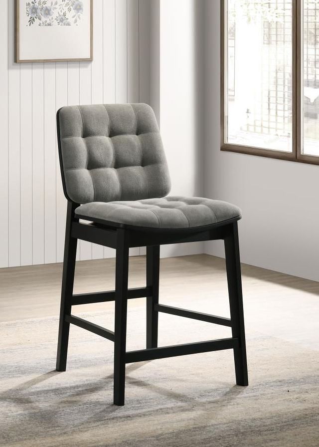 Coaster® Redbridge 2-Piece Black/Gray Upholstered Counter Stool Set-1
