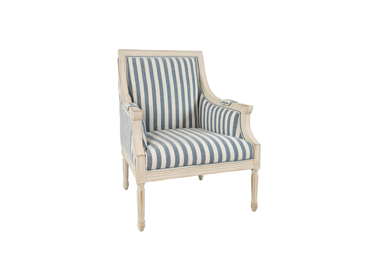 Blue Ticking Chair Morgan Blue Stripe Accent Chair Bob Mills Furniture