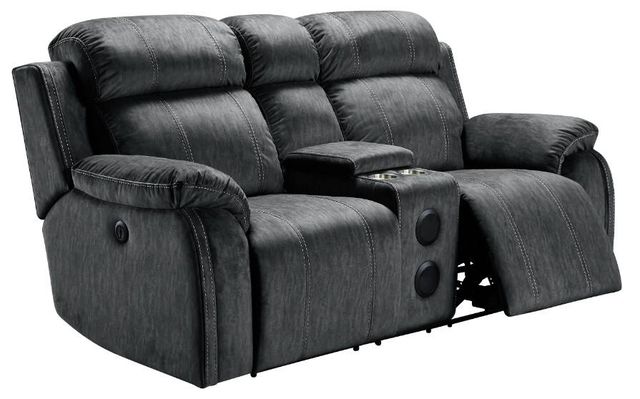 New Classic® Home Furnishings Tango Shadow Manual Reclining Loveseat with Speaker-0