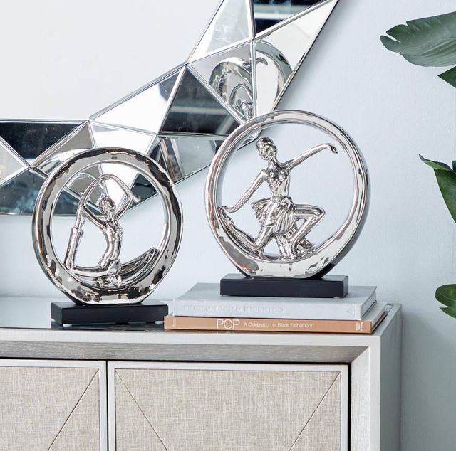 Deco Marche 2-Piece Silver Dancer Sculpture Set-3