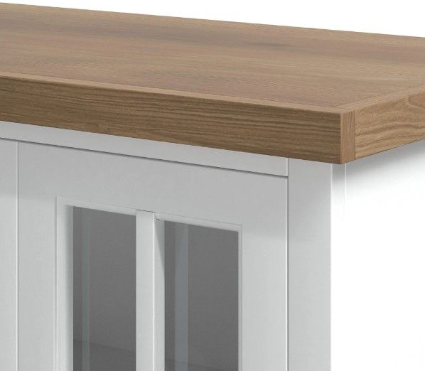 Legends Home Hampton Barnwood/Jasmin White 96" Fireplace Console-3