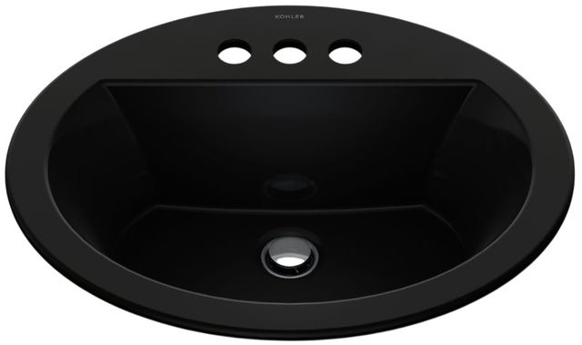 Kohler Bryant® Black 20.25" Centerset Oval Drop-In Bathroom Sink-4