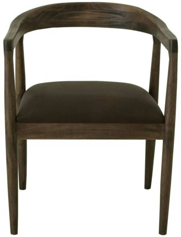 International Furniture Direct Natural Teca Brown Arm Chair-4