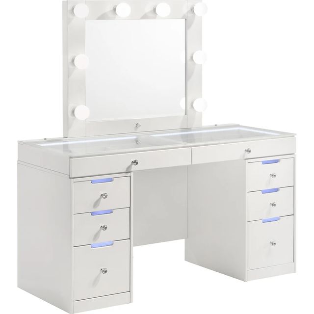 Crown Mark Luxo White Vanity Base-1