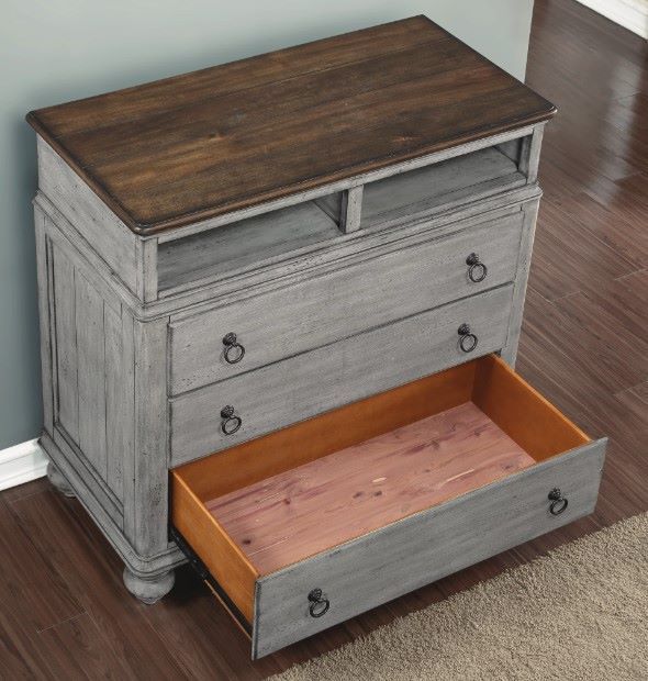 Flexsteel® Plymouth® Distressed Graywash Media Chest-4