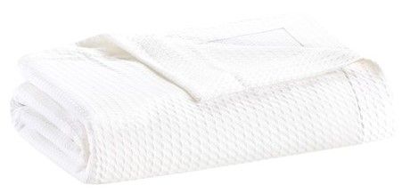 Olliix by Madison Park 100% Certified Egyptian Cotton White Twin Blanket-0