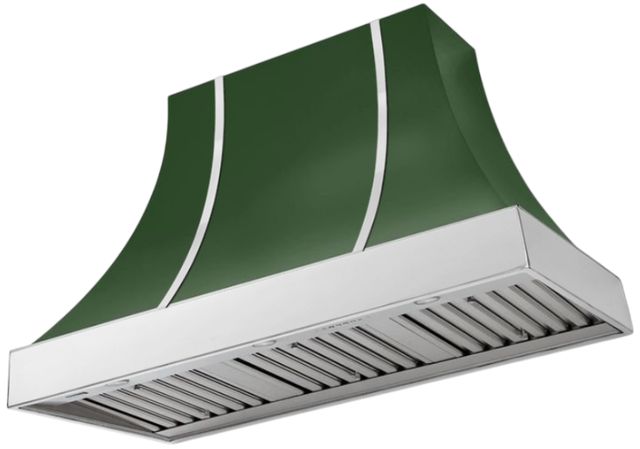 AGA Cascade 48" Cornwall Green Wall Mounted Range Hood  with Polished Chrome Trim-0
