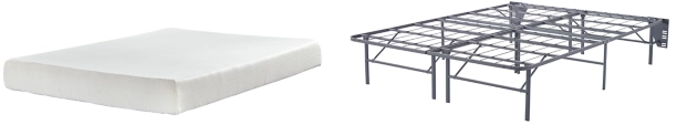 Sierra Sleep® by Ashley® Chime 2-Piece 8" Memory Foam and Better than a Boxspring Foundation Queen Mattress Set-0