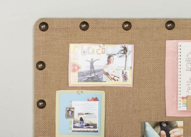 Linon Burlap Nailhead Medium Corkboard-4