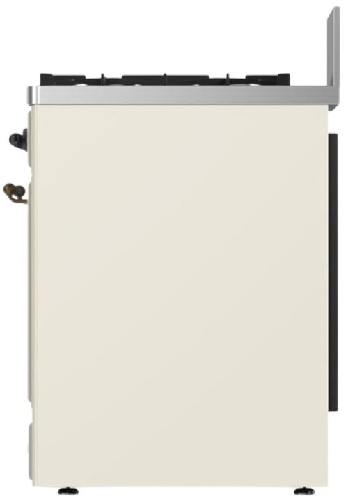 Ilve® Majestic III 30" Antique White Pro Style Dual Fuel Natural Gas Range with 5 Black Brass Burners and Burnished Trim-2