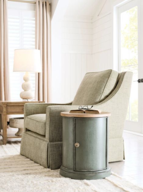 Hammary® Chastain Woodfield Brown Round Accent Table with Green Base-1