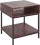 Porter International Designs Lakewood Brown End Table with Black Metal Frame-1