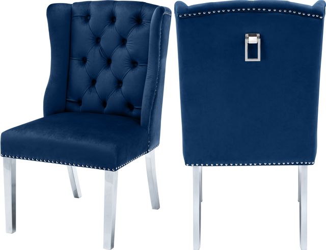 Meridian Furniture Suri Navy Velvet Dining Chair-3