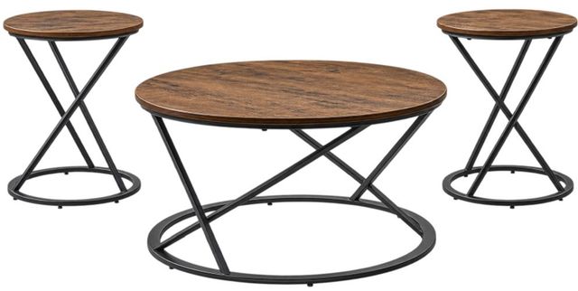 New Classic® Home Furnishings Emery 3-Piece Brown Occasional Table Set-0