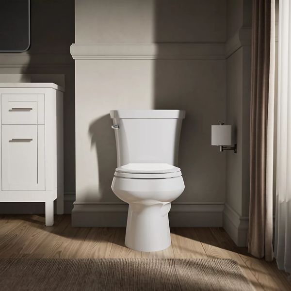 KOHLER® Wellworth® White 2-Piece Round-Front Right-Hand Trip Toilet, 1.28 Gpf with Insuliner® Tank Liner-3
