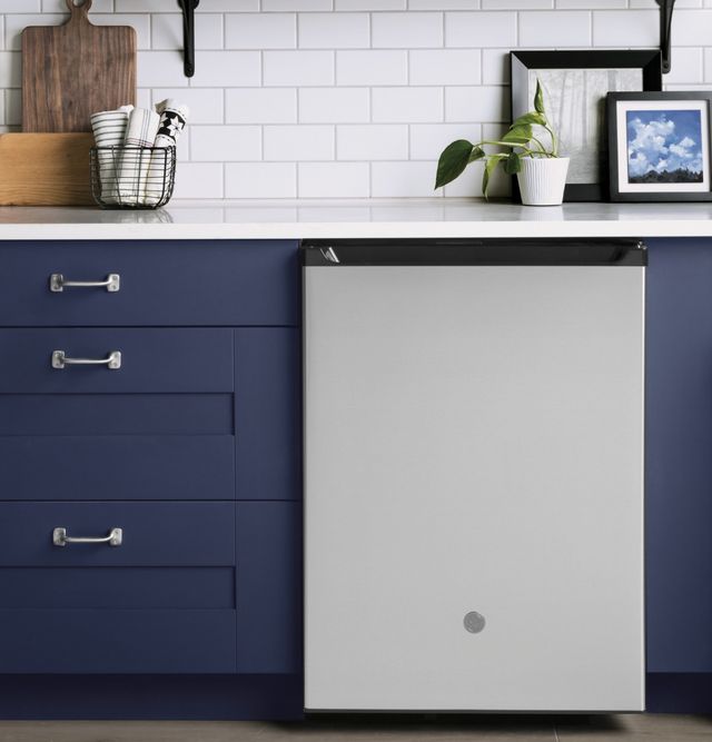 GE® Spacemaker® 24" 5.7 Cu. Ft. Stainless Steel Compact Refrigerator-5