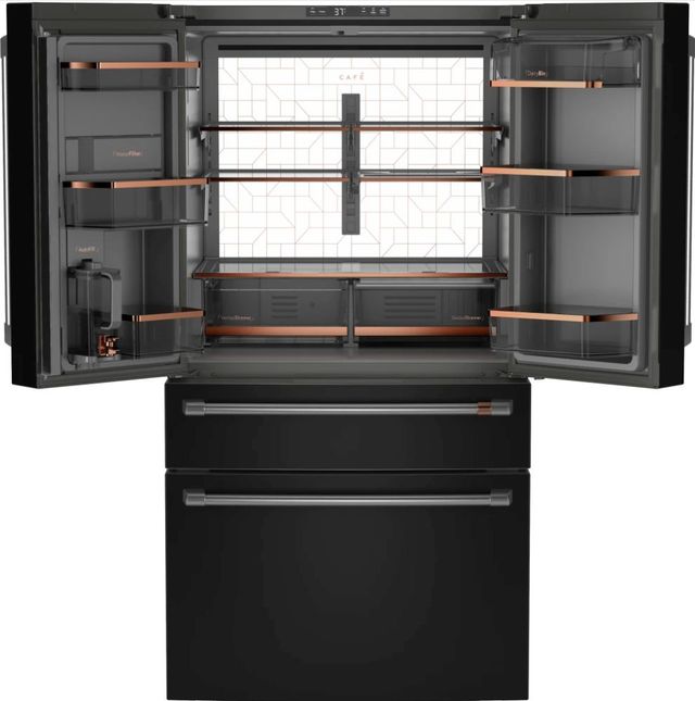 Café™ 36" 23.2 Cu. Ft. Matte Black Counter Depth French Door Refrigerator-1