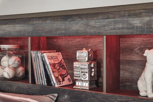Signature Design by Ashley® Drystan Brown King 2-Drawer Storage Bookcase Bed-3