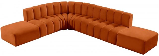 Meridian Furniture Arc 7-Piece Cognac Modular Sectional-1
