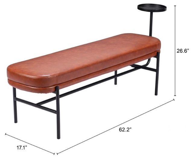 Zuo® Modern Ploce Brown Bench-1