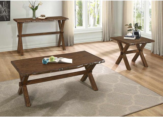 Mazin Furniture Sansa Warm Brown Oak Live Edge End Table-2