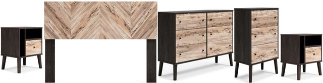 Signature Design by Ashley® Piperton 5-Piece Two-Tone Black/Brown Twin Panel Headboard Bedroom Set-0