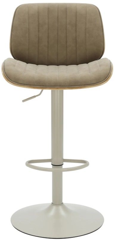 Armen Living Brock 4-Piece Ivory/Oak/Vintage Taupe Barstool Set-2
