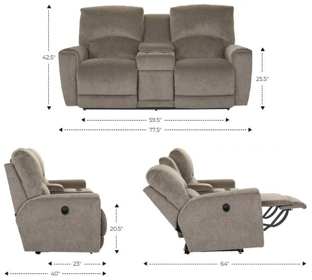 La-Z-Boy® Cassian Suede Manual Reclining Loveseat with Console-2