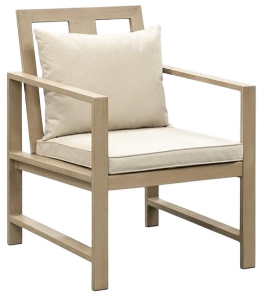 Furniture of America® Bordeaux 2-Piece Beige/Natural Aluminum/Fabric Outdoor Arm Chair Set-0