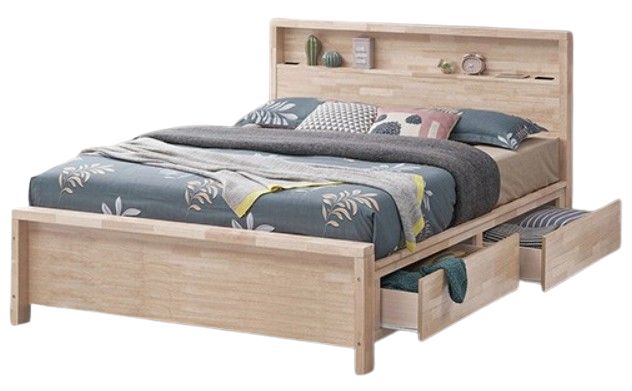 Furniture of America® Grange White Wash Full Storage Panel Bed-0