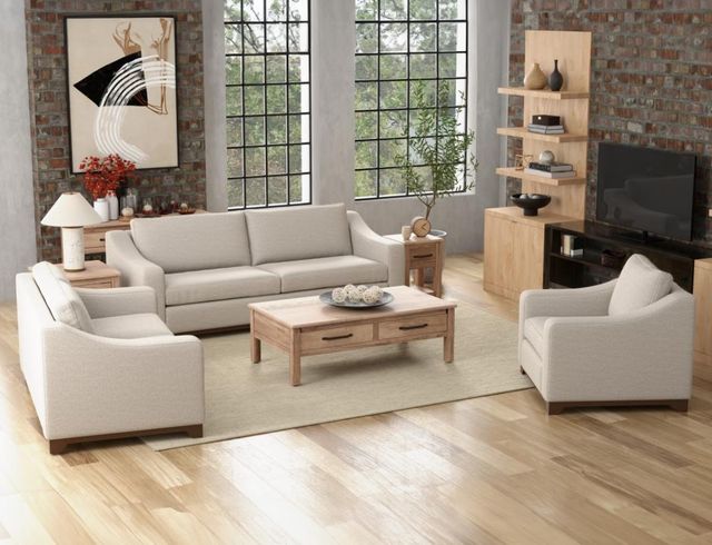 International Furniture Direct Natural Parota Ivory Loveseat-1