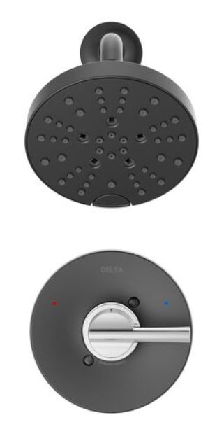 Delta Nicoli® Monitor® 14 Series H2Okinetic® Chrome/Matte Black Shower -3