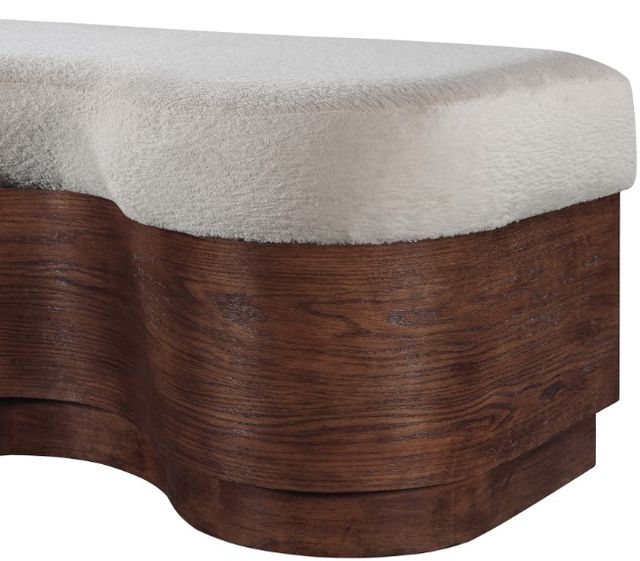 Meridian Furniture Savoy Beige/Walnut Upholstered Bench-4