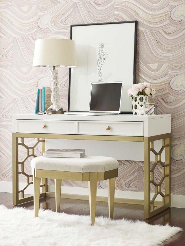 Legacy Kids Teen Chelsea by Rachael Ray Gold/White Vanity Stool-1